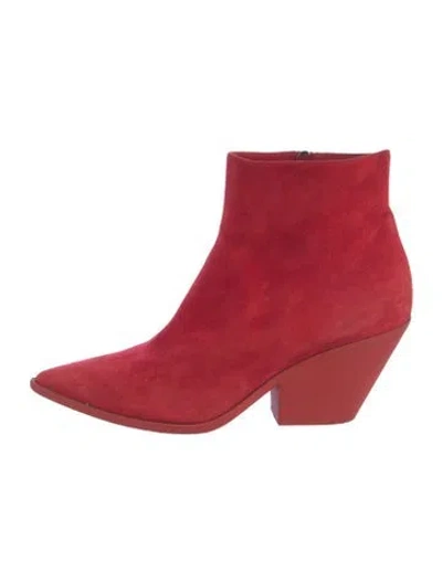 Pre-owned Casadei Suede Boots In Burgundy