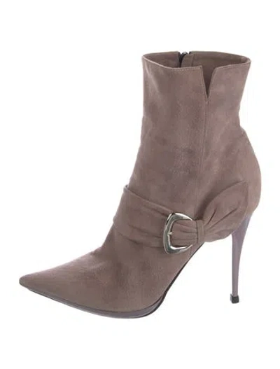 Pre-owned Casadei Suede Boots In Neutral