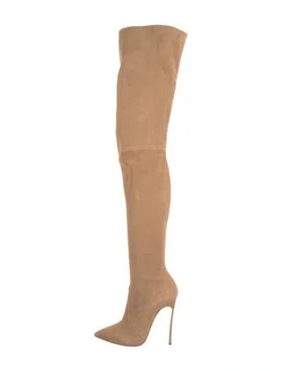 Pre-owned Casadei Suede Boots In Neutral