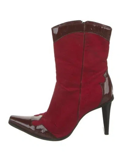 Pre-owned Casadei Suede Boots In Red