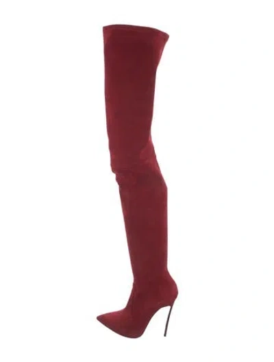 Pre-owned Casadei Suede Boots In Red