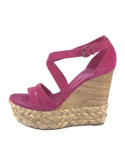 Pre-owned Casadei Suede Chain-link Accents D'orsay Pumps In Pink