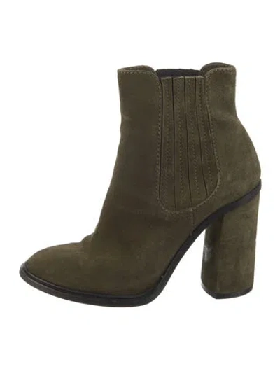 Pre-owned Casadei Suede Chelsea Boots In Green