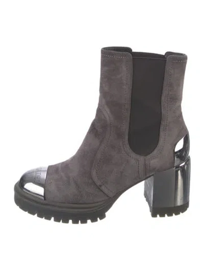 Pre-owned Casadei Suede Colorblock Pattern Chelsea Boots In Multi