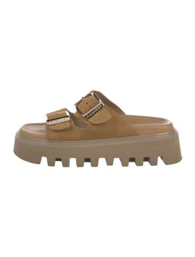 Pre-owned Casadei Suede Flats In Neutral