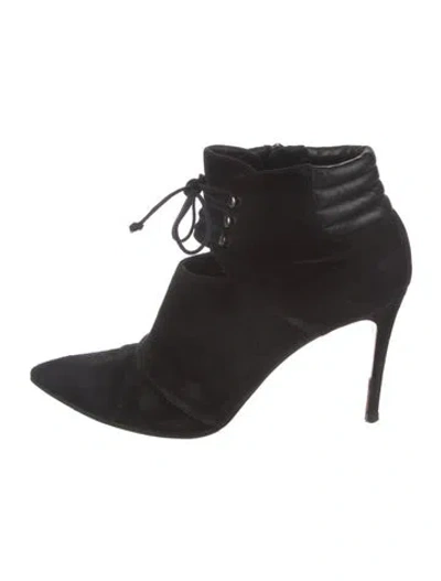 Pre-owned Casadei Suede Lace-up Boots In Black