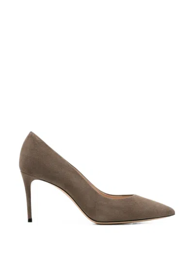 Casadei Suede Leather Pumps In Beige