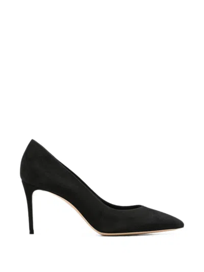 Casadei Suede Leather Pumps In Black