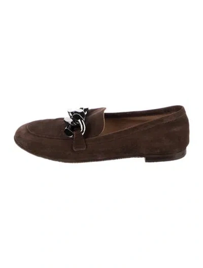 Pre-owned Casadei Suede Loafers In Brown