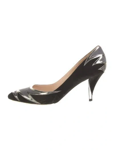 Pre-owned Casadei Suede Patterned Slingback Pumps In Red