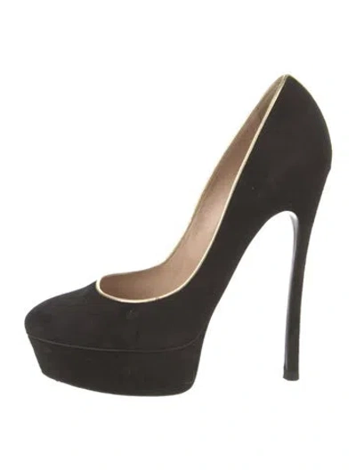 Pre-owned Casadei Suede Pumps In Black