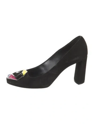 Pre-owned Casadei Suede Pumps In Black