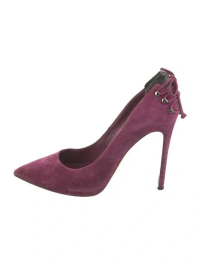 Pre-owned Casadei Suede Pumps In Burgundy