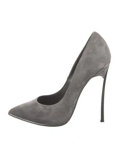 Pre-owned Casadei Suede Pumps In Gray