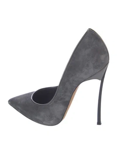 Pre-owned Casadei Suede Pumps In Gray