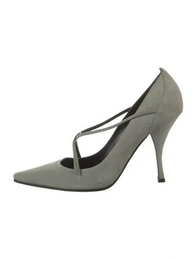Pre-owned Casadei Suede Pumps In Green