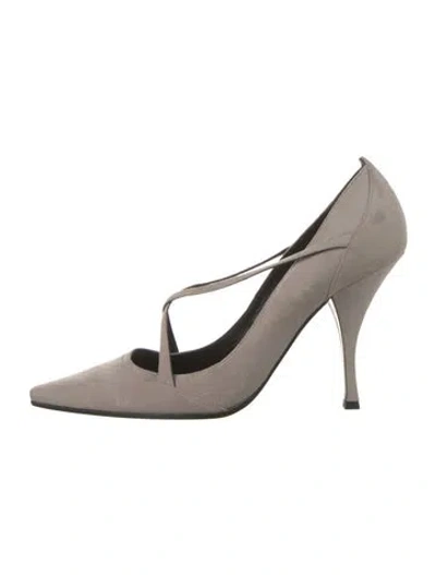 Pre-owned Casadei Suede Pumps In Grey