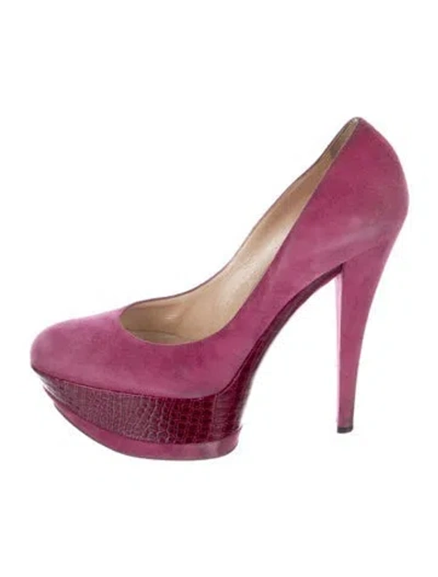 Pre-owned Casadei Suede Pumps In Multi
