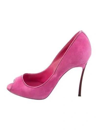 Pre-owned Casadei Suede Pumps In Pink
