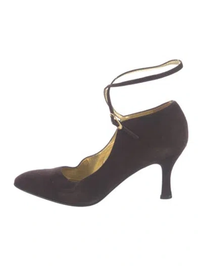 Pre-owned Casadei Suede Pumps In Purple