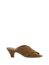 Casadei Crisscrossed Bands Suede Sandals In Honey