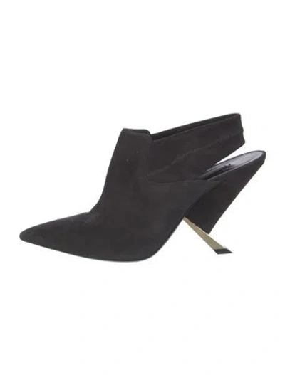 Pre-owned Casadei Suede Slingback Pumps In Black