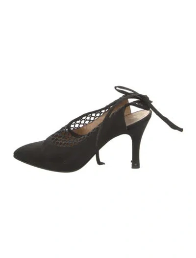 Pre-owned Casadei Suede Slingback Pumps In Black