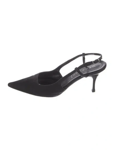 Pre-owned Casadei Suede Slingback Sandals In Black