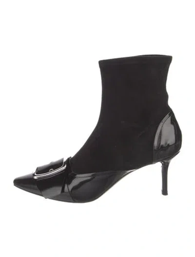 Pre-owned Casadei Suede Sock Boots In Black