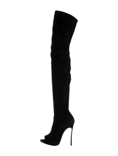 Pre-owned Casadei Suede Sock Boots In Black