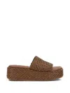 Casadei Platform Sandals Open Toe Woven Texture In Brown