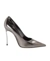 Casadei Superblade 100mm Metallic-finish Pumps In Gray