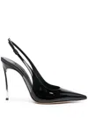 Casadei Superblade Slingback Patent Leather - Woman Pumps Black 38 In Black