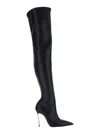 Casadei Superblade Black Over-the-knee Boots With Stiletto Heels In Leather Woman In Black