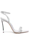 Casadei Superblade Diadema 100mm Sandals In Silver