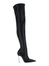 CASADEI 'SUPERBLADE' BLACK OVER-THE-KNEE BOOTS WITH STILETTO HEELS IN LEATHER WOMAN