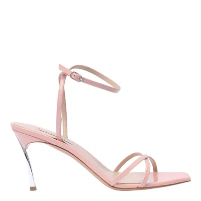Casadei Superblade Jolly 100mm Leather Sandals In Pink