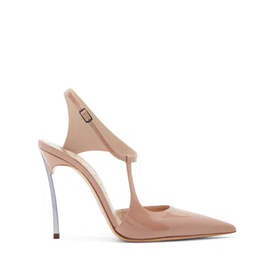 Casadei Superblade Melody Patent Leather - Woman Pumps And Slingback Sandstone 38