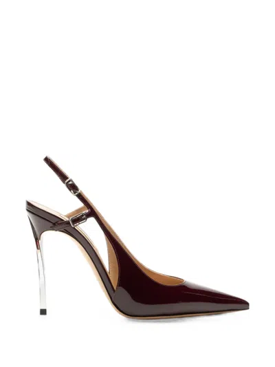 Casadei Superblade Patent Leather Slingback Pumps In Red