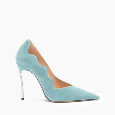 Casadei Superblade Suede Pumps - Woman Pumps And Slingback Blue Troll 43