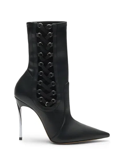 Casadei Superblade Tempest Lace-up Ankle Boots In Black