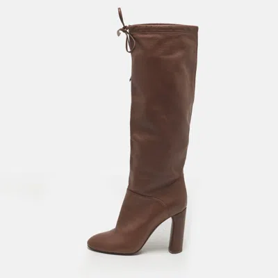 Pre-owned Casadei Tango Size 37 Brown Leather Knee Length Boots