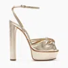 Casadei 140mm Taylor Flora Wonder Sandals In Platinum