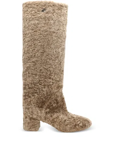 Casadei Textured Boots In Neutral