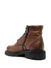 Casadei Textured Brown Leather Casual Ankle Boots With Rugged Sole In Brown