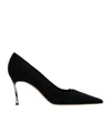 Casadei 90mm Superblade Suede Pumps In Black