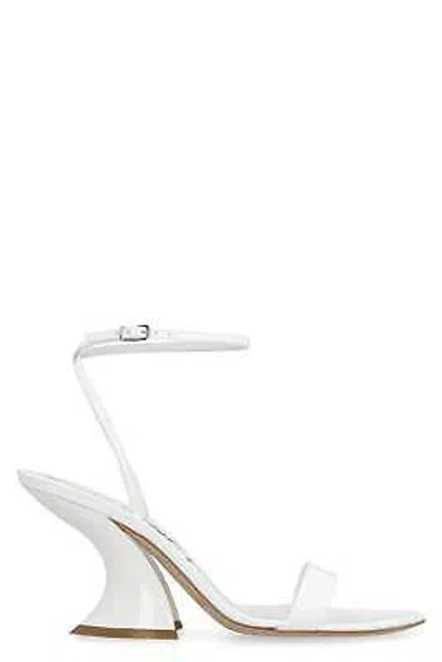 Pre-owned Casadei Tiffany Patent Leather Sandals In Tiffany/bianco