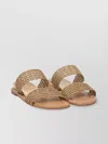 Casadei Toe Open Flat Sole Woven Straps Sandals