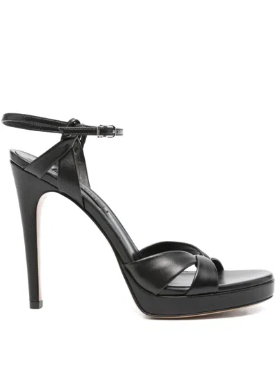 Casadei Twist-strap Platform Sandals In Black