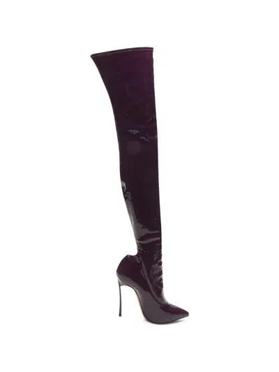 Casadei Ultravox Blade Boots In Purple